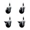Service Caster 3.5'' Hard Rubber Wheel Swivel 7/8'' Expand Stem Caster Set 2 Brakes, 4PK SCC-EX20S3514-HRS-2-PLB-2-78 - alternate 1